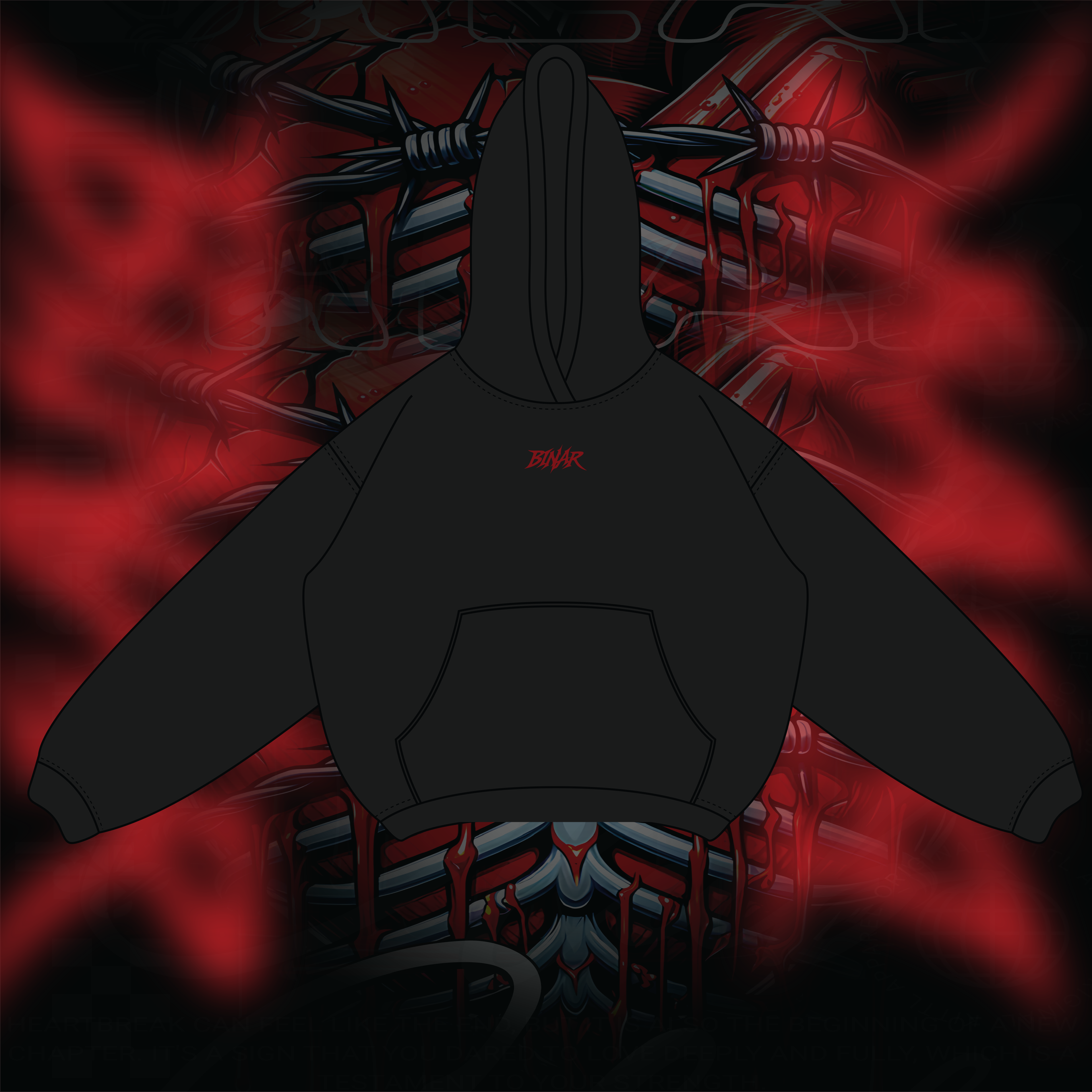 Heartbreak Hoodie – Barbed Wire Heart | BINAR