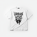 Oversized white streetwear t-shirt with black graphic